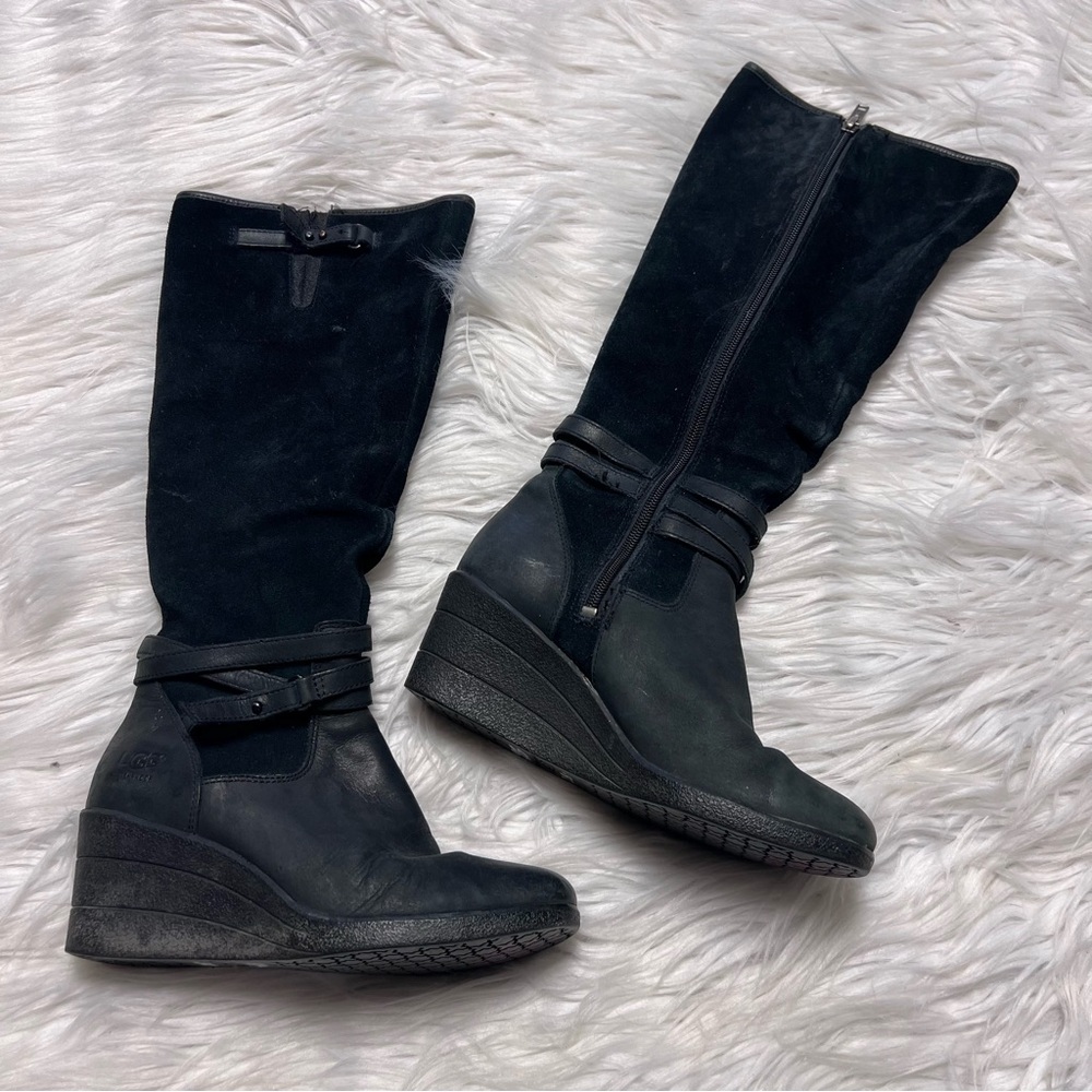 UGG Tall Black Wedge Boots